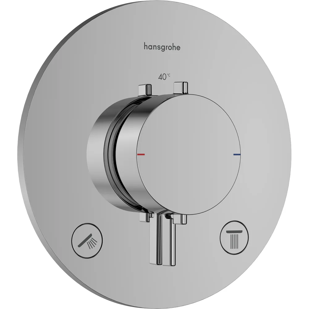 Hansgrohe Ecostat Comfort S 2 Çıkış İçin Ankastre Termostatik Banyo Bataryası - 33715000