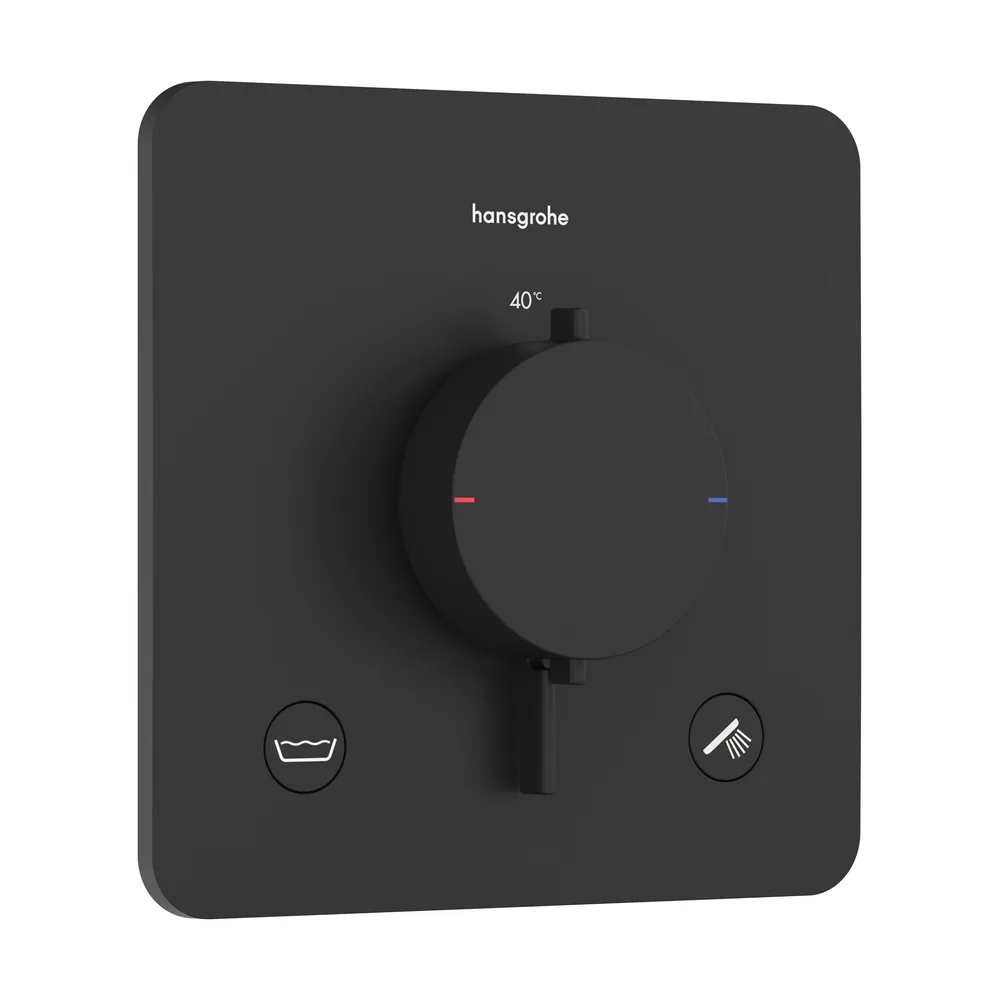 Hansgrohe Ecostat Comfort Q Mat Siyah EN1717 Emniyetli 2 Çıkış Ankastre Termostatik Banyo Bataryası - 33717670