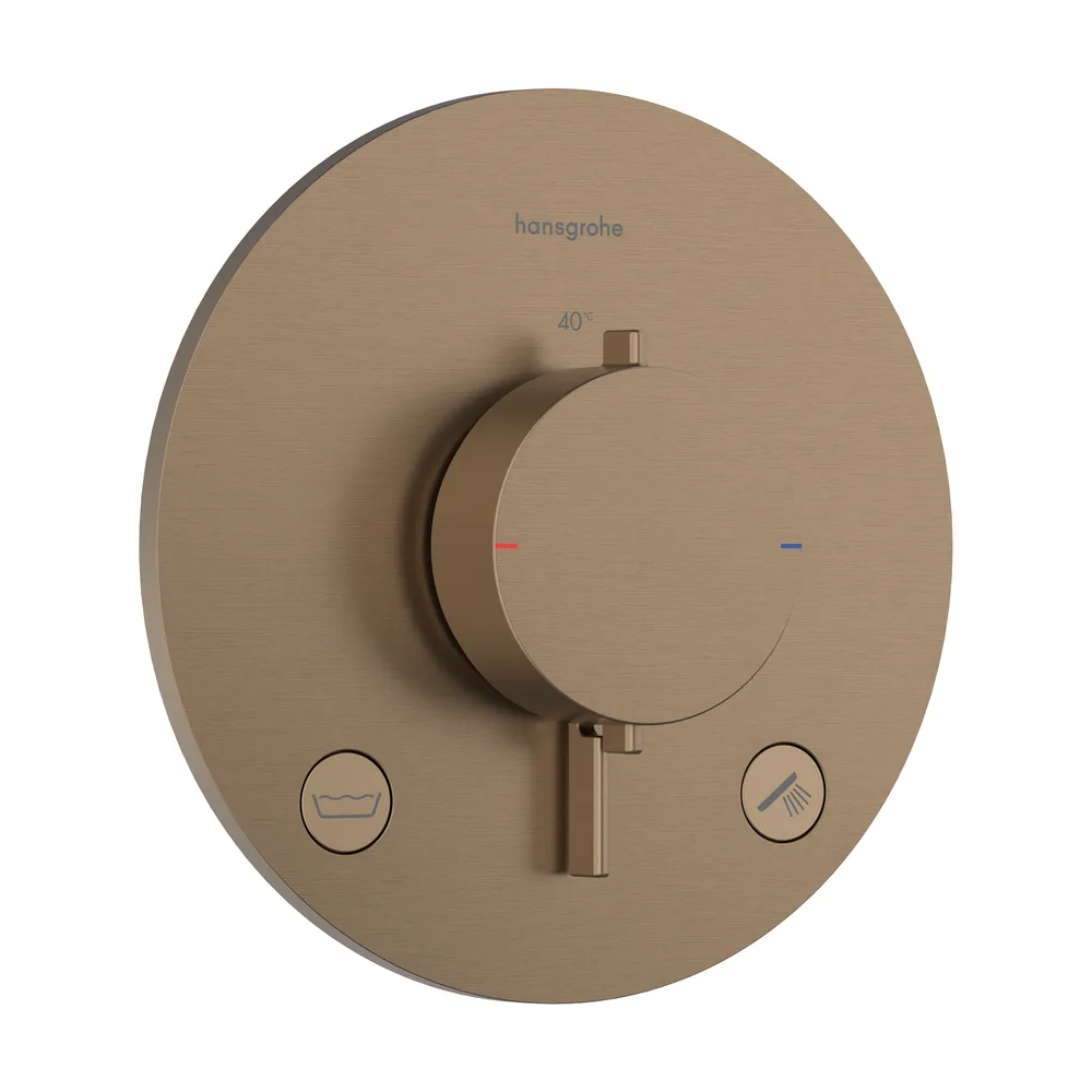 Hansgrohe Ecostat Comfort S Mat Bronz EN1717 Emniyetli 2 Çıkış Ankastre Termostatik Banyo Bataryası - 33718140