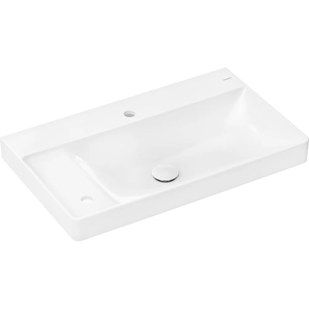 Hansgrohe Xelu Q 80x48 cm SmartClean Sol Raflı Çift Batarya Delikli Lavabo - 61031450