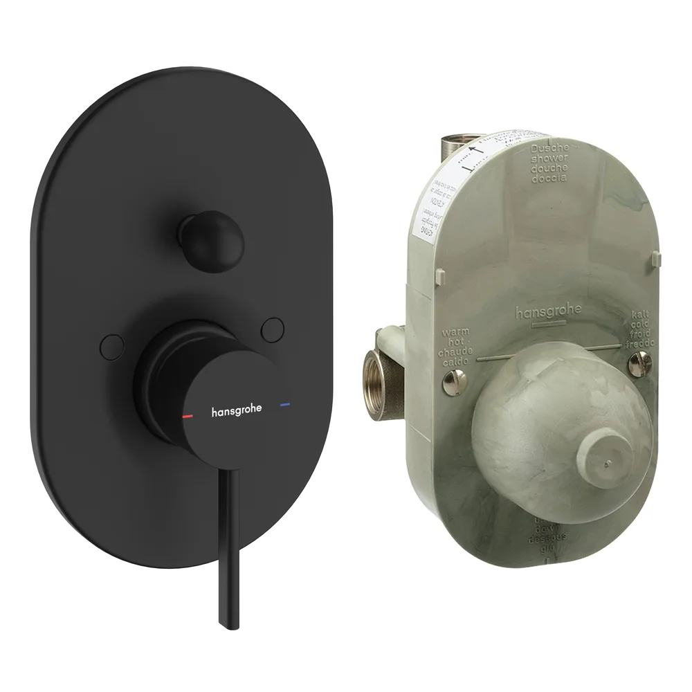 Hansgrohe Zesis S Mat Siyah Ankastre Tek Kollu Küvet Bataryası Seti - 74418670