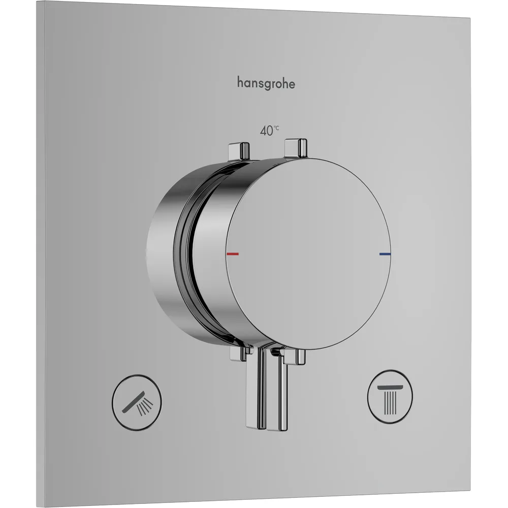 Hansgrohe Ecostat Comfort E 2 Çıkış İçin Ankastre Termostatik Banyo Bataryası - 33711000