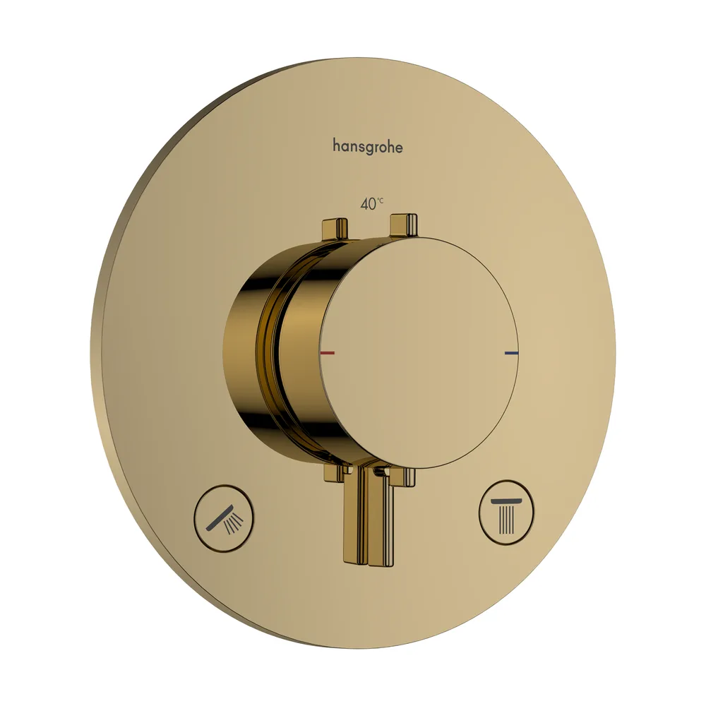 Hansgrohe Ecostat Comfort S Parlak Altın 2 Çıkış İçin Ankastre Termostatik Banyo Bataryası - 33715990