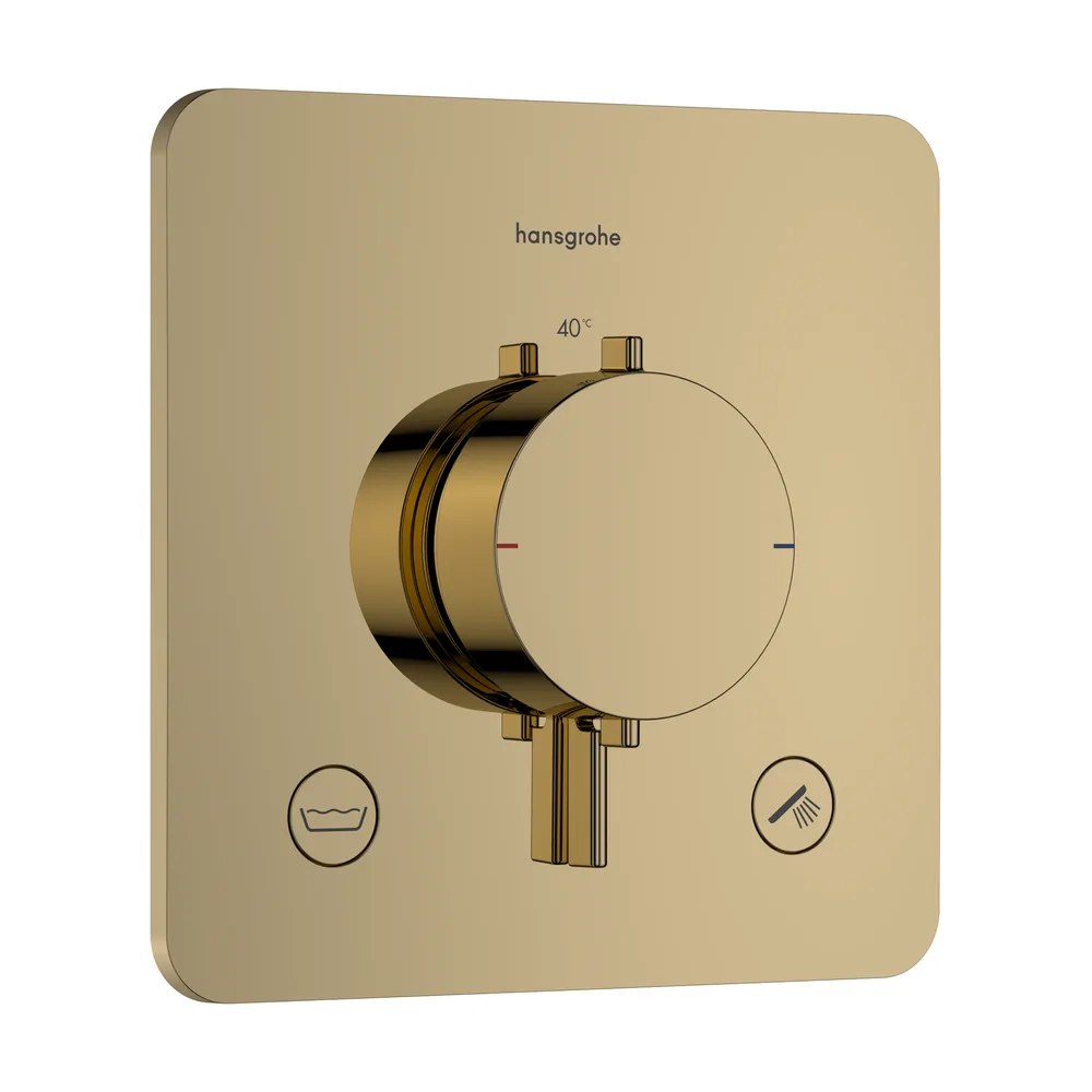 Hansgrohe Ecostat Comfort Q Parlak Altın EN1717 Emniyetli 2 Çıkış Ankastre Termostatik Banyo Bataryası - 33717990