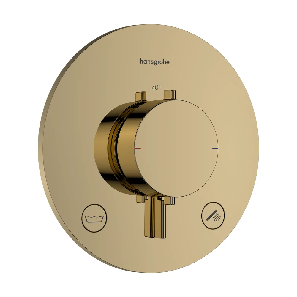 Hansgrohe Ecostat Comfort S Parlak Altın EN1717 Emniyetli 2 Çıkış Ankastre Termostatik Banyo Bataryası - 33718990