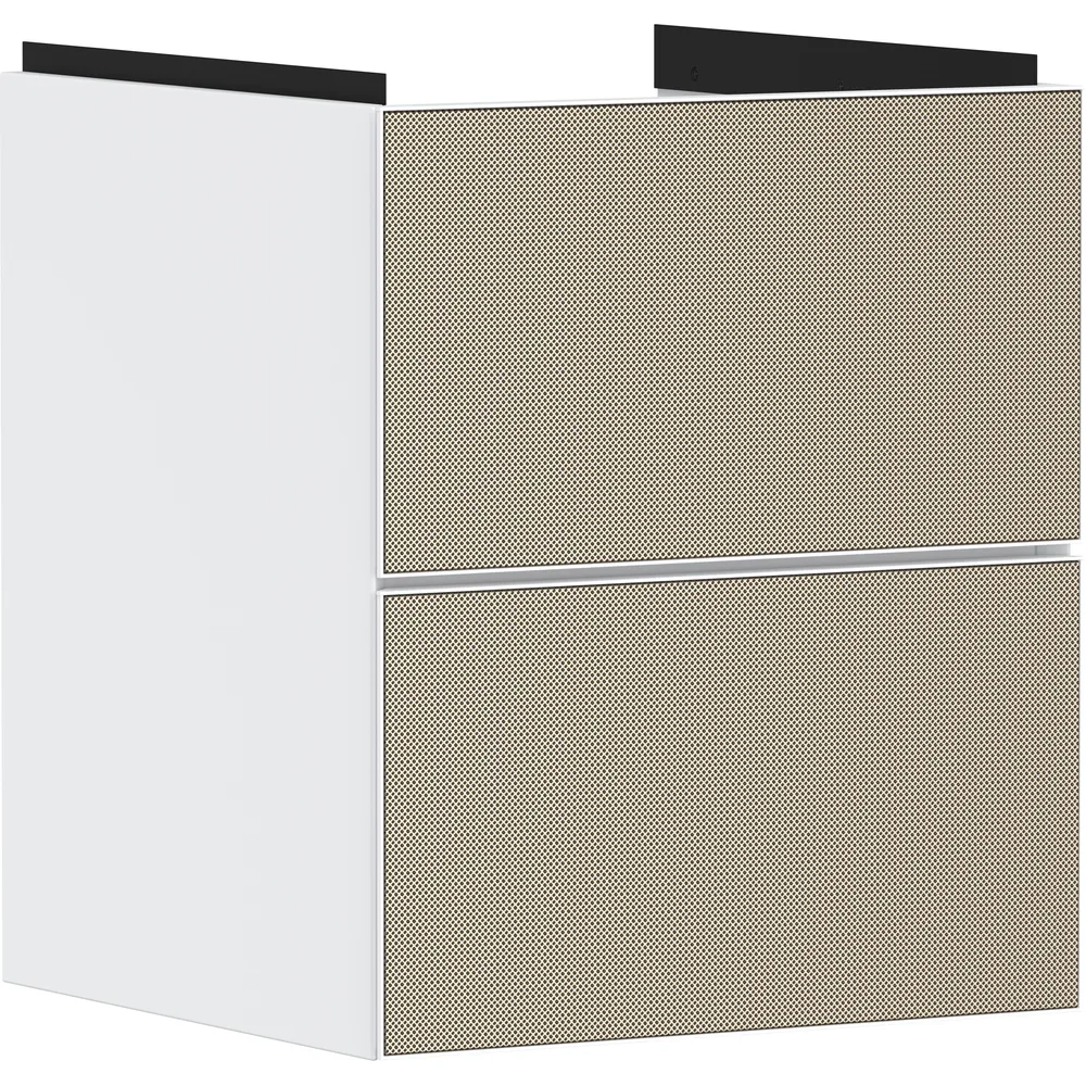Hansgrohe Xevolos E 48 cm Mat Beyaz Desenli Bronz 2 Çekmeceli El Yıkama Lavabo Dolabı - 54172390