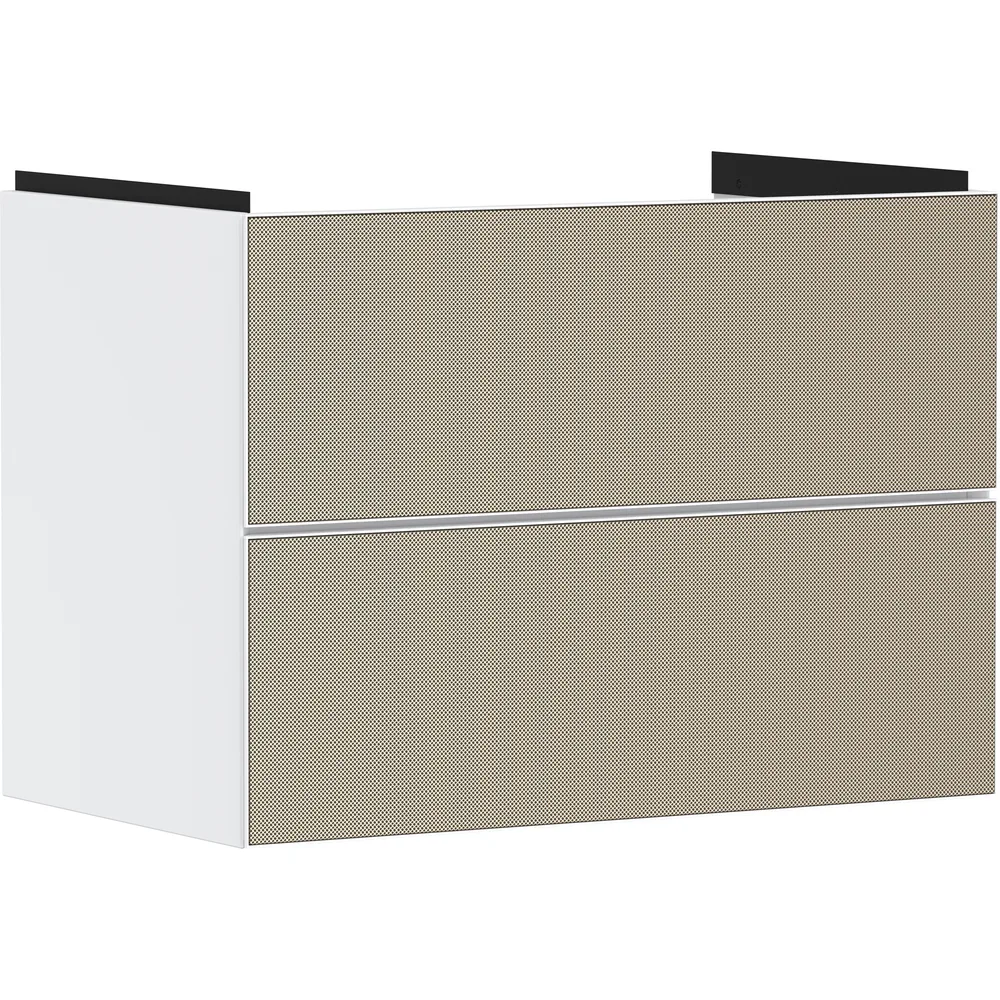 Hansgrohe Xevolos E 78 cm Mat Beyaz Desenli Bronz 2 Çekmeceli Lavabo Dolabı - 54178390