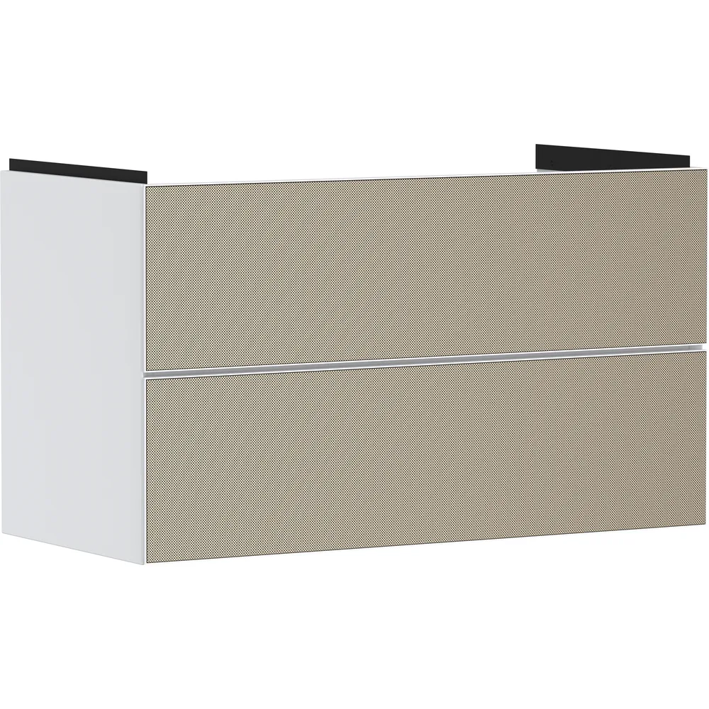 Hansgrohe Xevolos E 98 cm Mat Beyaz Desenli Bronz 2 Çekmeceli Lavabo Dolabı - 54181390