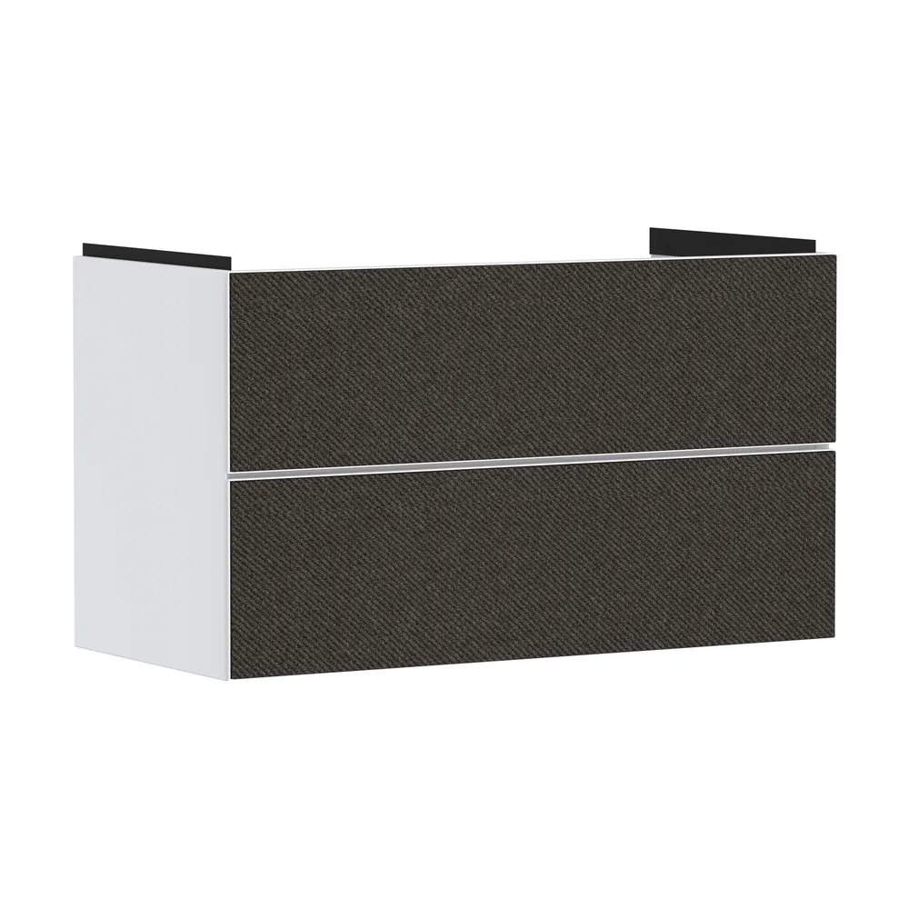Hansgrohe Xevolos E 98 cm Mat Beyaz Koyu Gri Tekstil 2 Çekmeceli Lavabo Dolabı - 54181660