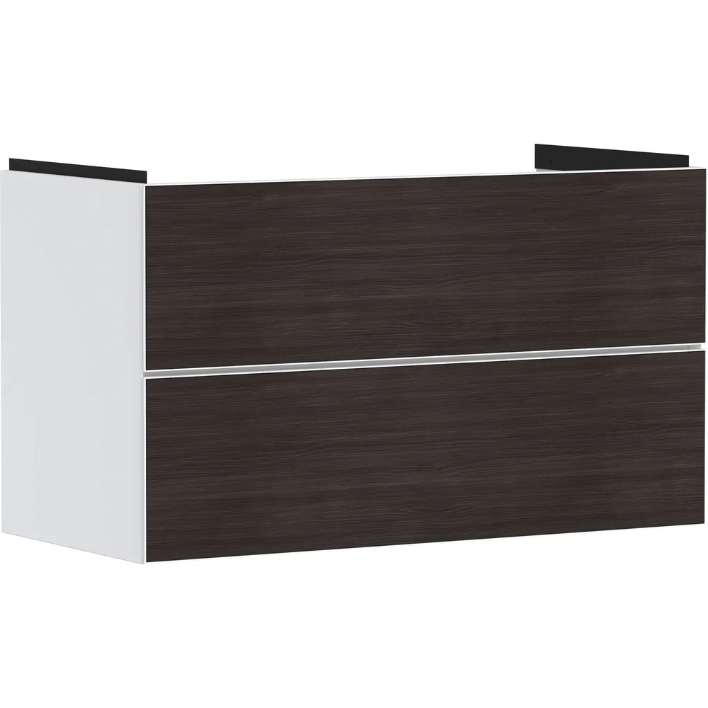 Hansgrohe Xevolos E 98 cm Mat Beyaz Koyu Meşe 2 Çekmeceli Lavabo Dolabı - 54181730