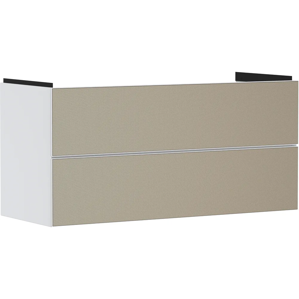 Hansgrohe Xevolos E 118 cm Mat Beyaz Desenli Bronz 2 Çekmeceli Lavabo Dolabı - 54184390