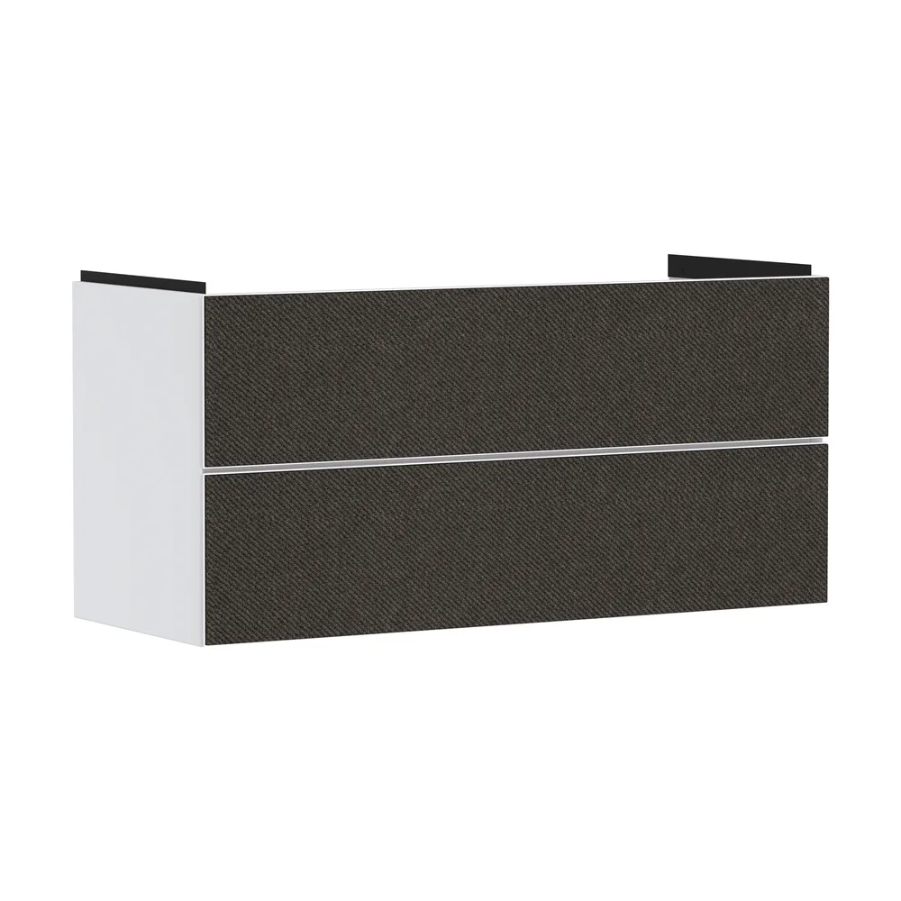 Hansgrohe Xevolos E 118 cm Mat Beyaz Koyu Gri Tekstil 2 Çekmeceli Lavabo Dolabı - 54184660