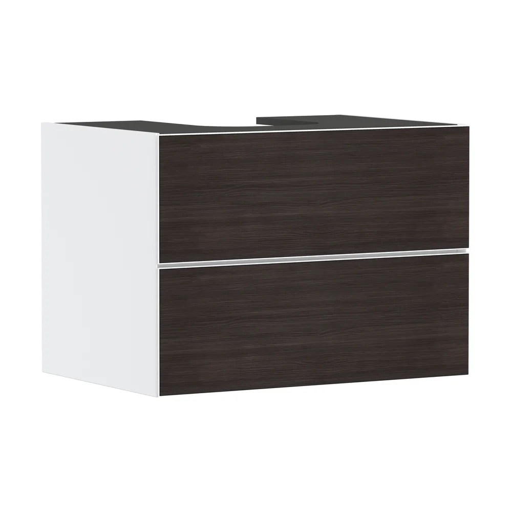 Hansgrohe Xevolos E 78 cm Mat Beyaz Koyu Meşe 2 Çekmeceli Konsol Altı Lavabo Dolabı - 54187730