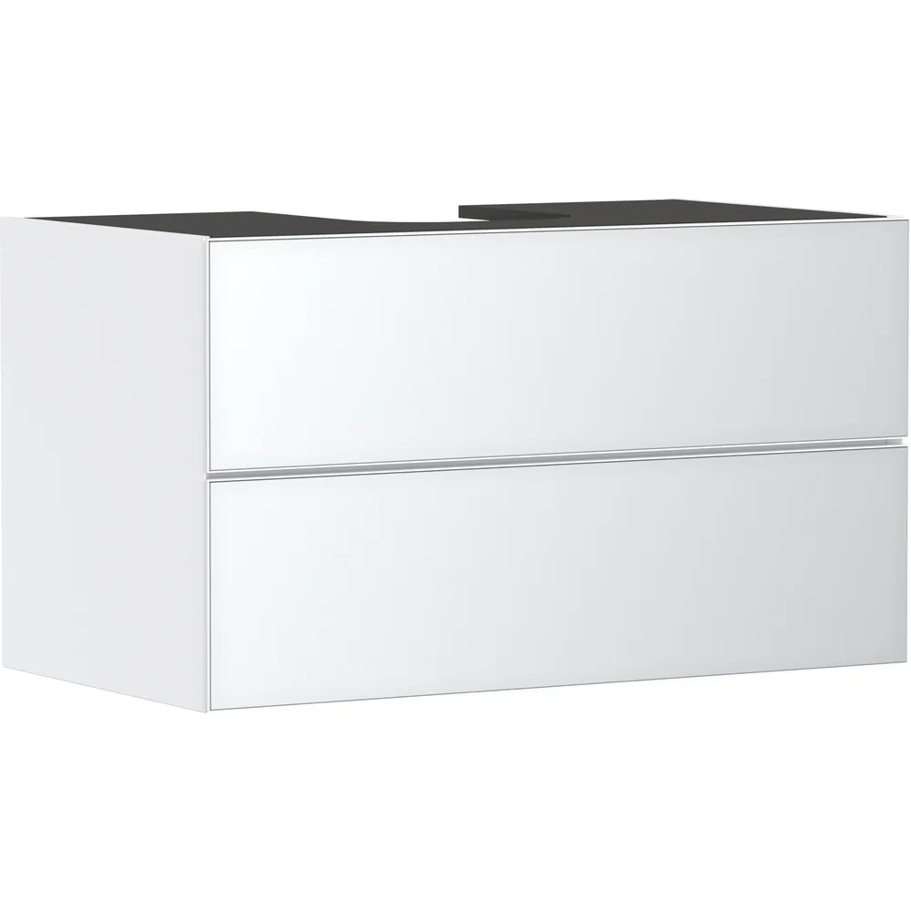 Hansgrohe Xevolos E 98 cm Mat Beyaz Metalik Beyaz 2 Çekmeceli Konsol Altı Lavabo Dolabı - 54190320