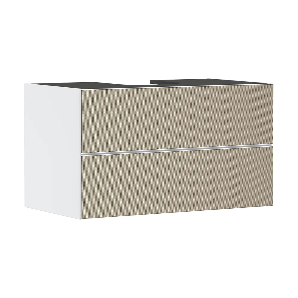 Hansgrohe Xevolos E 98 cm Mat Beyaz Desenli Bronz 2 Çekmeceli Konsol Altı Lavabo Dolabı - 54190390