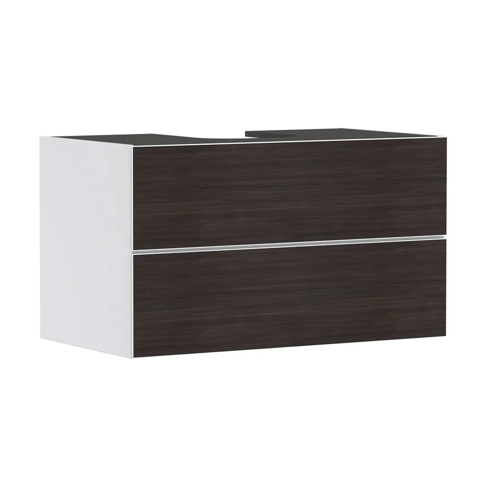 Hansgrohe Xevolos E 98 cm Mat Beyaz Koyu Meşe 2 Çekmeceli Konsol Altı Lavabo Dolabı - 54190730