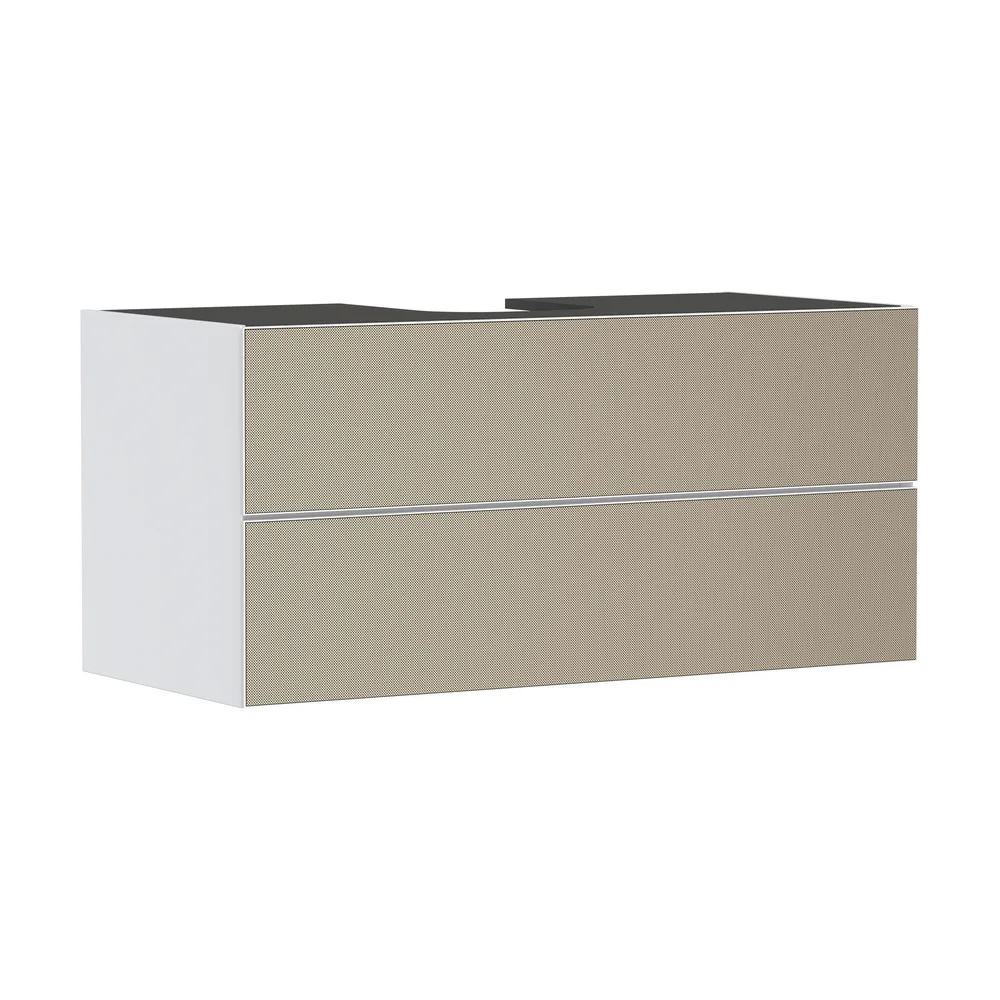 Hansgrohe Xevolos E 118 cm Mat Beyaz Desenli Bronz 2 Çekmeceli Konsol Altı Lavabo Dolabı - 54193390