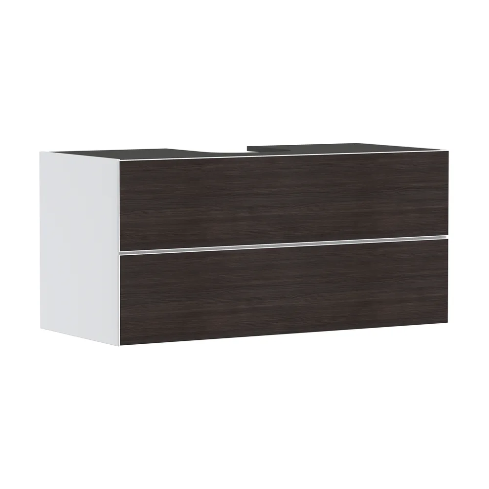 Hansgrohe Xevolos E 118 cm Mat Beyaz Koyu Meşe 2 Çekmeceli Konsol Altı Lavabo Dolabı - 54193730