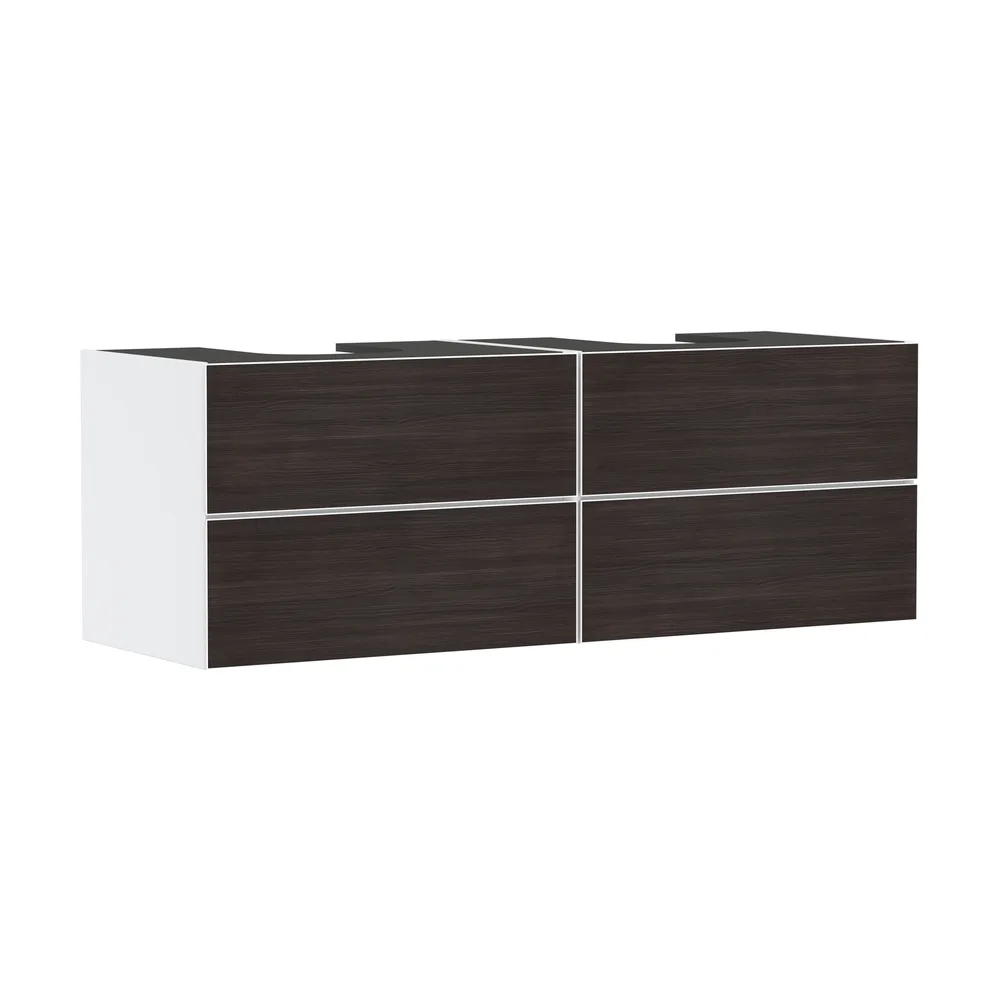 Hansgrohe Xevolos E 157 cm Mat Beyaz Koyu Meşe 4 Çekmeceli Konsol Altı Lavabo Dolabı - 54199730