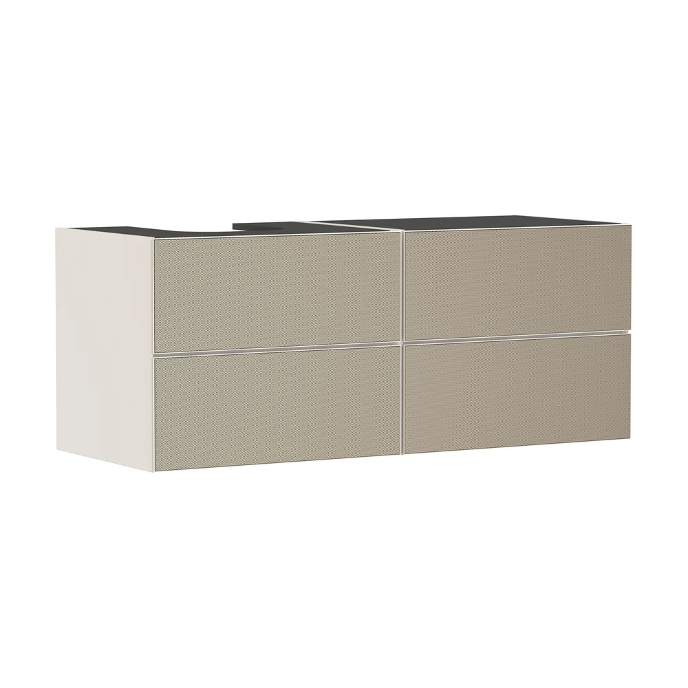 Hansgrohe Xevolos E 137 cm Kum Mat Bej Desenli Bronz 4 Çekmeceli Sol Kesitli Konsol Altı Lavabo Dolabı - 54237390