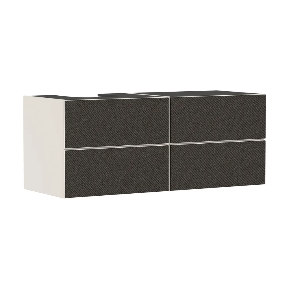 Hansgrohe Xevolos E 137 cm Kum Mat Bej Koyu Gri Tekstil 4 Çekmeceli Sol Kesitli Konsol Altı Lavabo Dolabı - 54237660