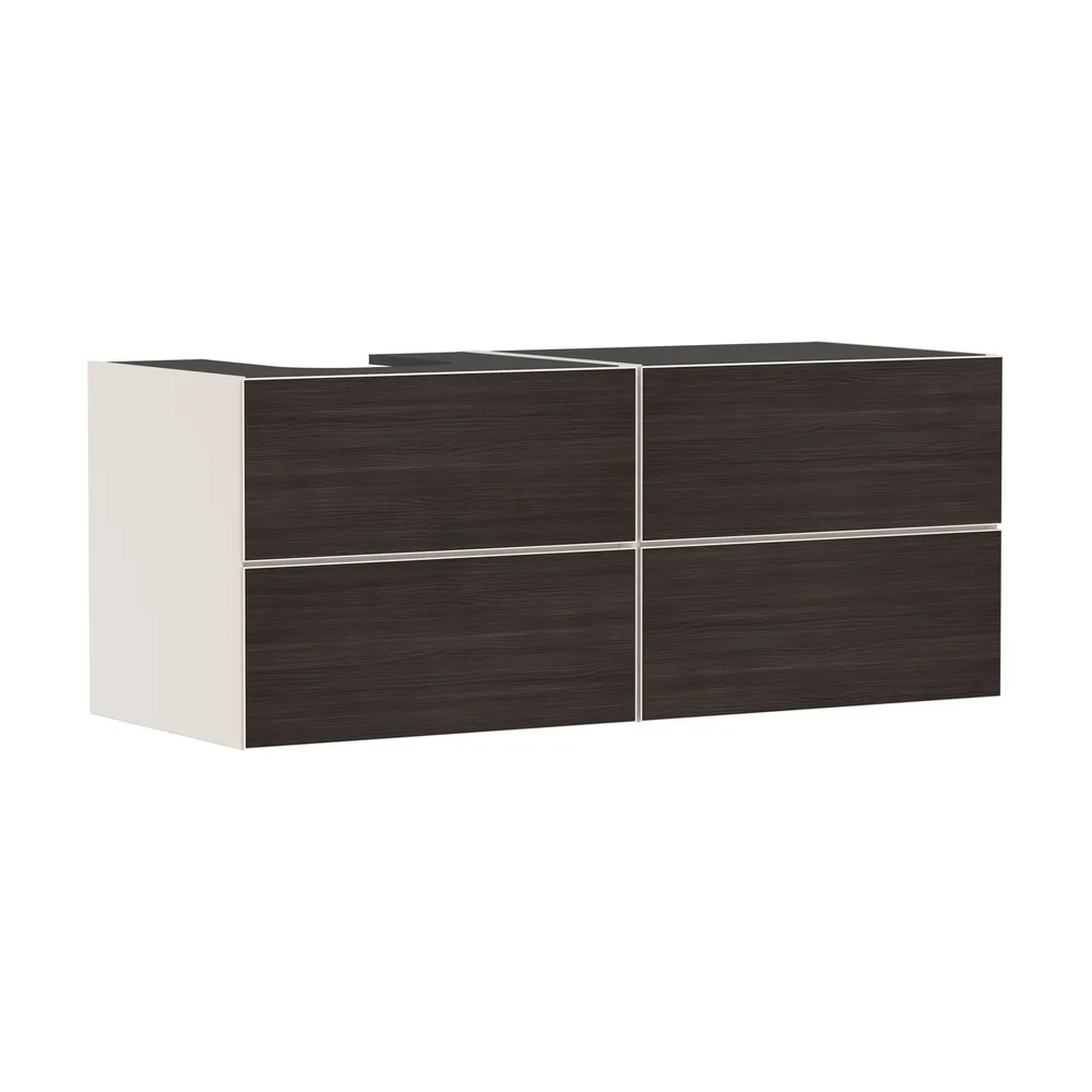 Hansgrohe Xevolos E 137 cm Kum Mat Bej Koyu Meşe 4 Çekmeceli Sol Kesitli Konsol Altı Lavabo Dolabı - 54237730