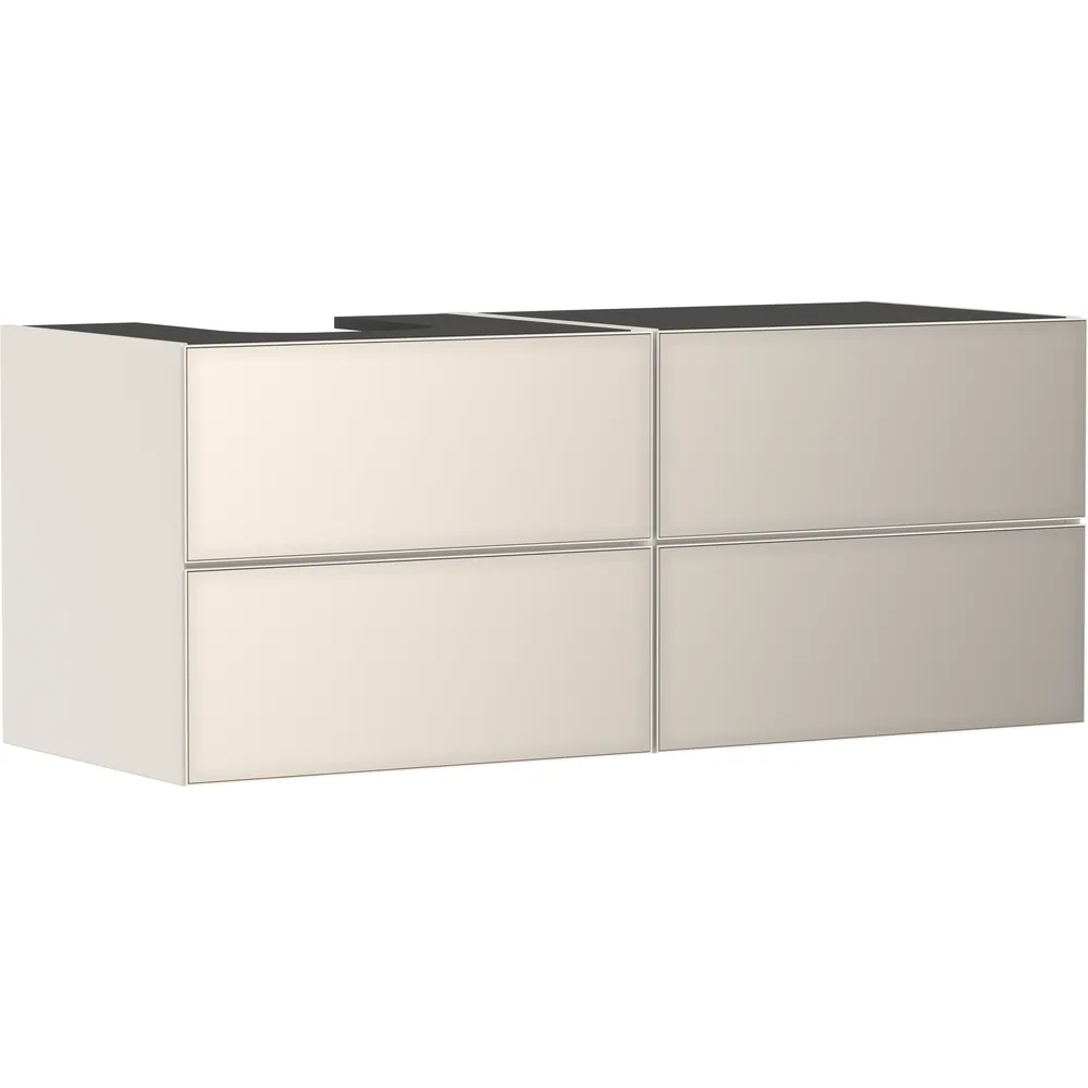 Hansgrohe Xevolos E 137 cm Kum Mat Bej Metalik Kum Bej 4 Çekmeceli Sol Kesitli Konsol Altı Lavabo Dolabı - 54237790