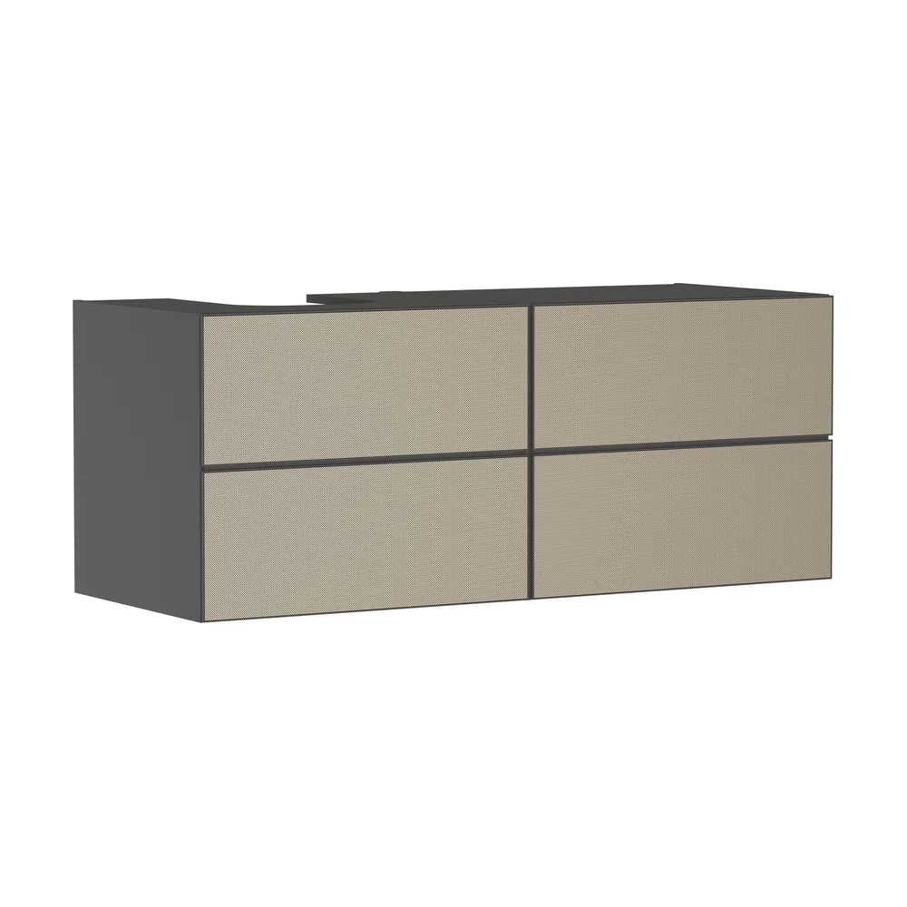 Hansgrohe Xevolos E 137 cm Arduvaz Mat Gri Desenli Bronz 4 Çekmeceli Sol Kesitli Konsol Altı Lavabo Dolabı - 54238390