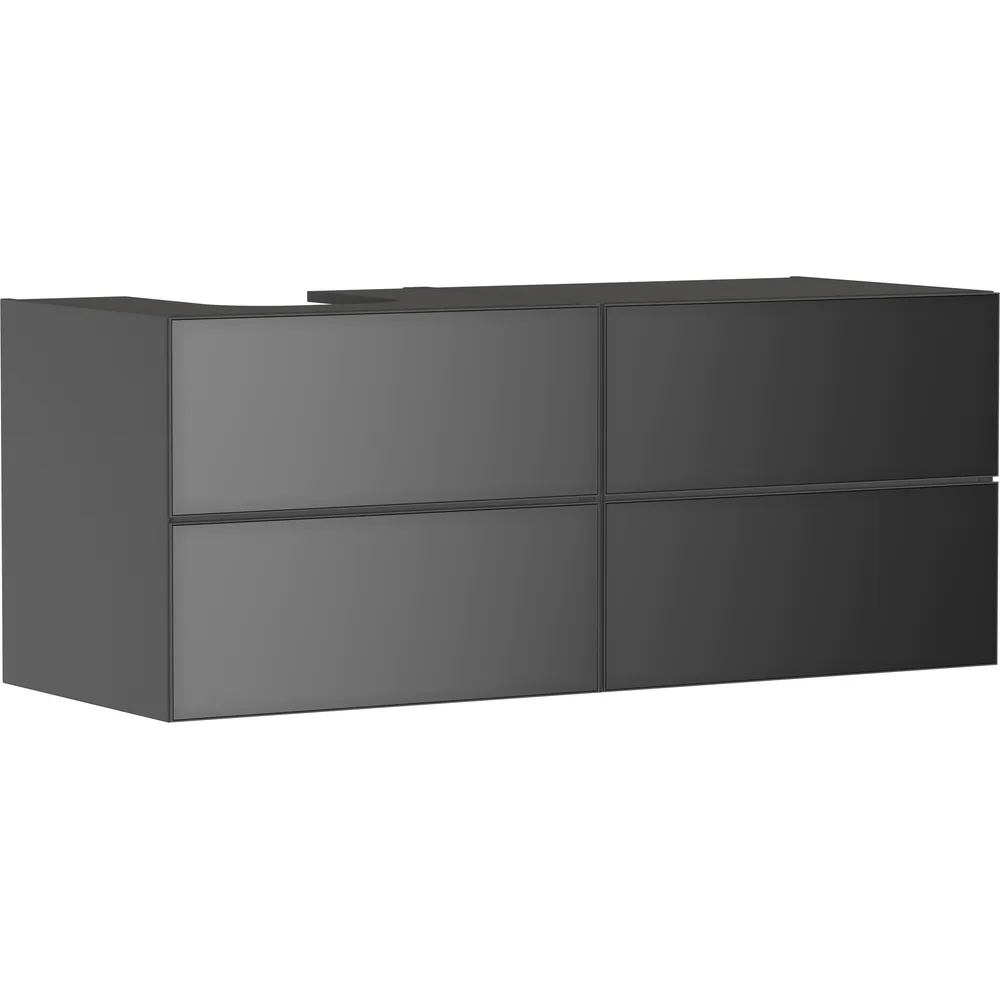 Hansgrohe Xevolos E 137 cm Arduvaz Mat Gri Metalik Arduvaz Gri 4 Çekmeceli Sol Kesitli Konsol Altı Lavabo Dolabı - 54238770