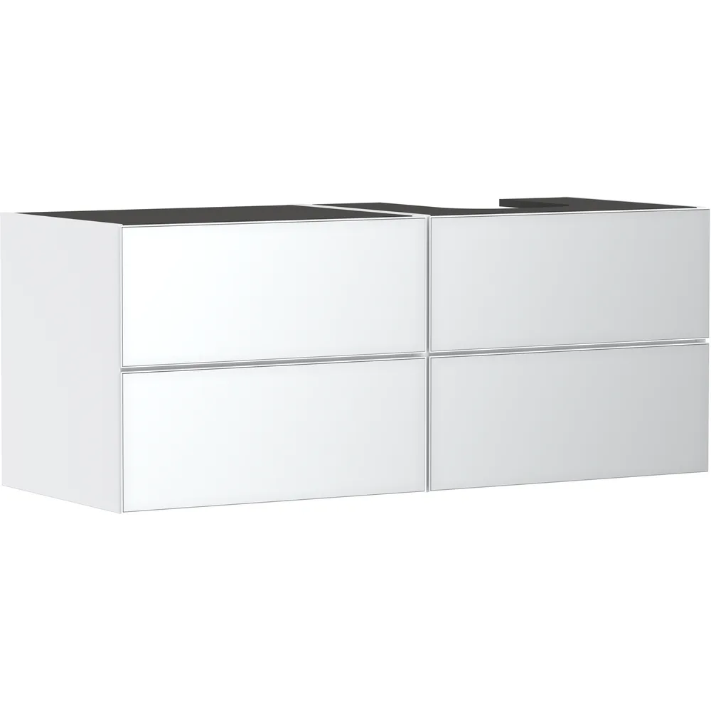 Hansgrohe Xevolos E 137 cm Mat Beyaz Metalik Beyaz 4 Çekmeceli Sağ Kesitli Konsol Altı Lavabo Dolabı - 54239320