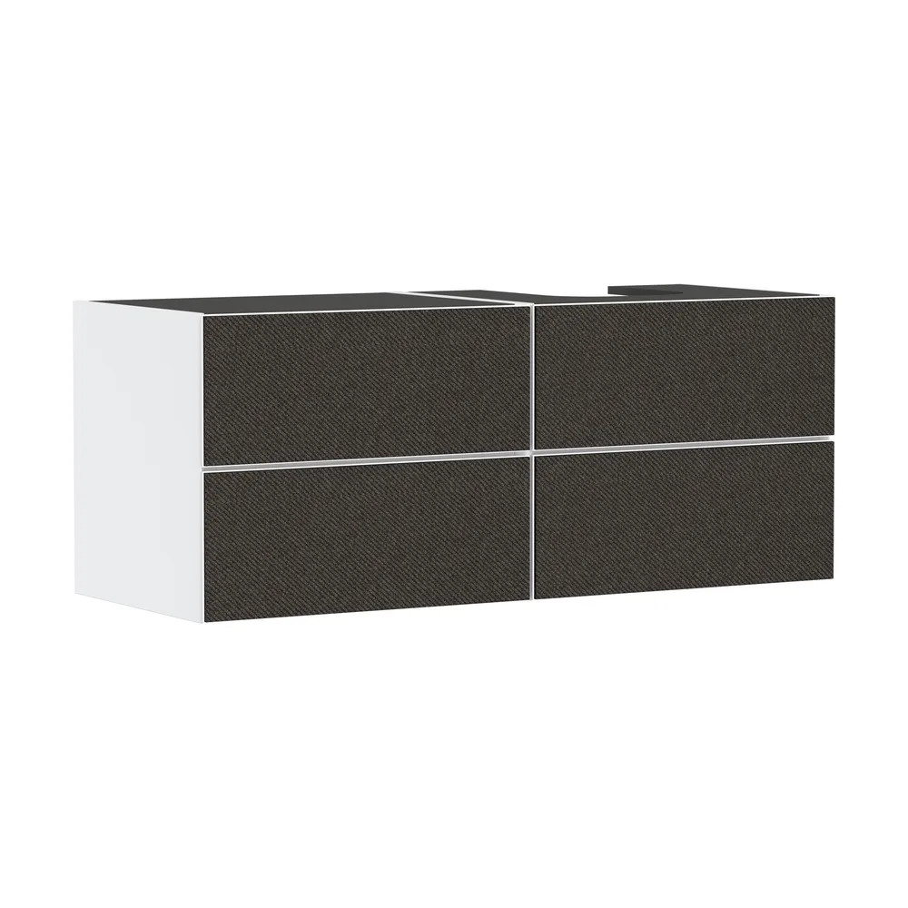 Hansgrohe Xevolos E 137 cm Mat Beyaz Koyu Gri Tekstil 4 Çekmeceli Sağ Kesitli Konsol Altı Lavabo Dolabı - 54239660