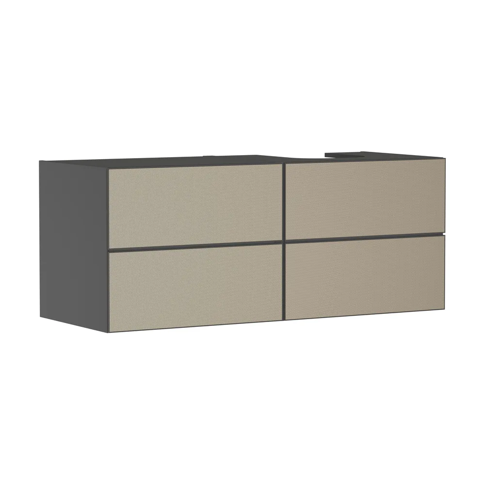 Hansgrohe Xevolos E 137 cm Arduvaz Mat Gri Desenli Bronz 4 Çekmeceli Sağ Kesitli Konsol Altı Lavabo Dolabı - 54241390