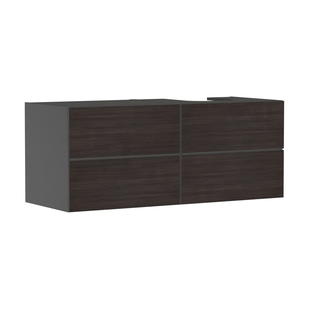 Hansgrohe Xevolos E 137 cm Arduvaz Mat Gri Koyu Meşe 4 Çekmeceli Sağ Kesitli Konsol Altı Lavabo Dolabı - 54241730