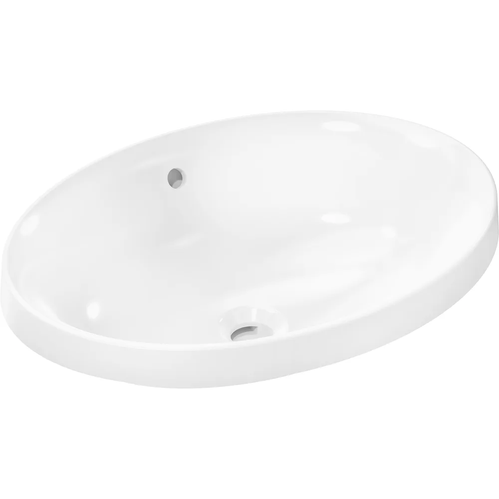 Hansgrohe Xuniva D 55x40 cm Batarya Deliksiz Taşmalı Tezgah Üstü Lavabo - 60156450