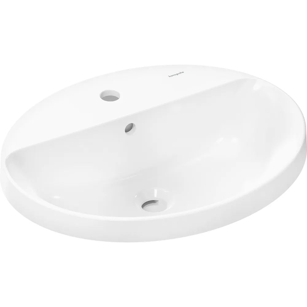 Hansgrohe Xuniva D 55x45 cm Batarya Delikli Taşmalı Tezgah Üstü Lavabo - 60160450