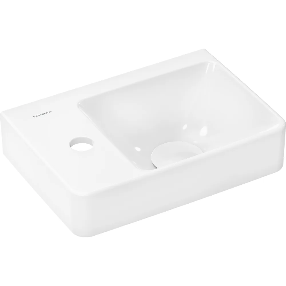 Hansgrohe Xelu Q 36x25 cm SmartClean Batarya Delikli Taşmasız Sol Etajerli El Yıkama Lavabosu - 61085450
