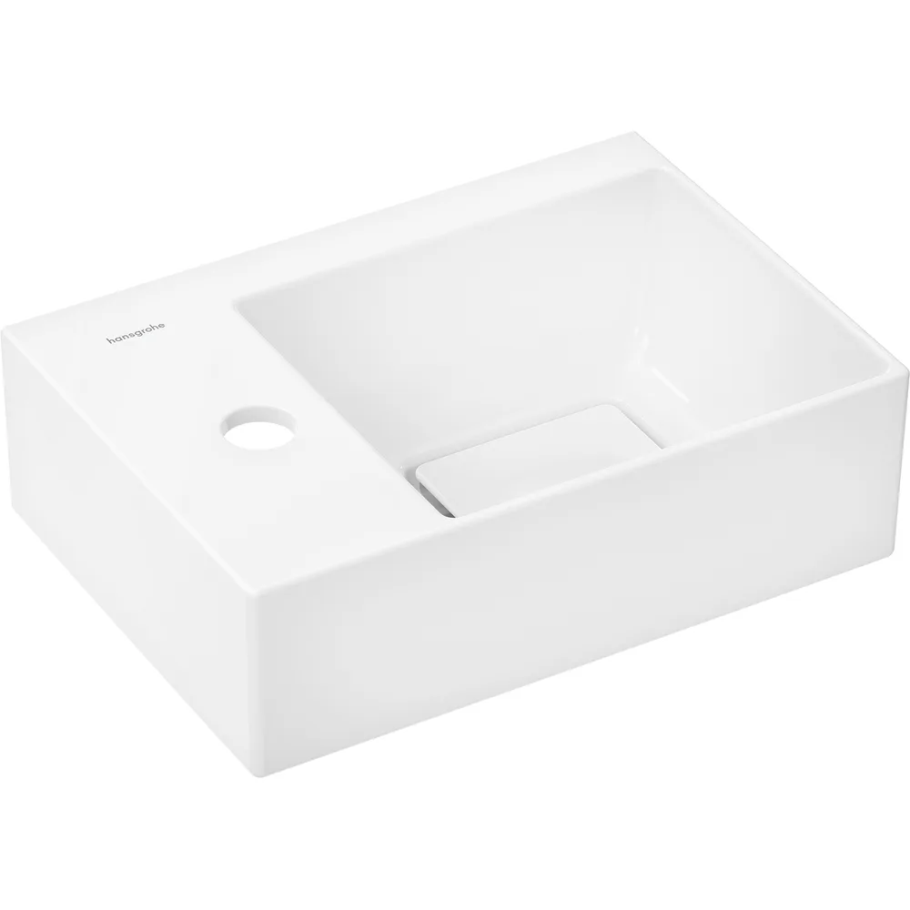 Hansgrohe Xevolos E 36x25 cm SmartClean Batarya Delikli Taşmasız Sol Etajerli El Yıkama Lavabosu - 61087450