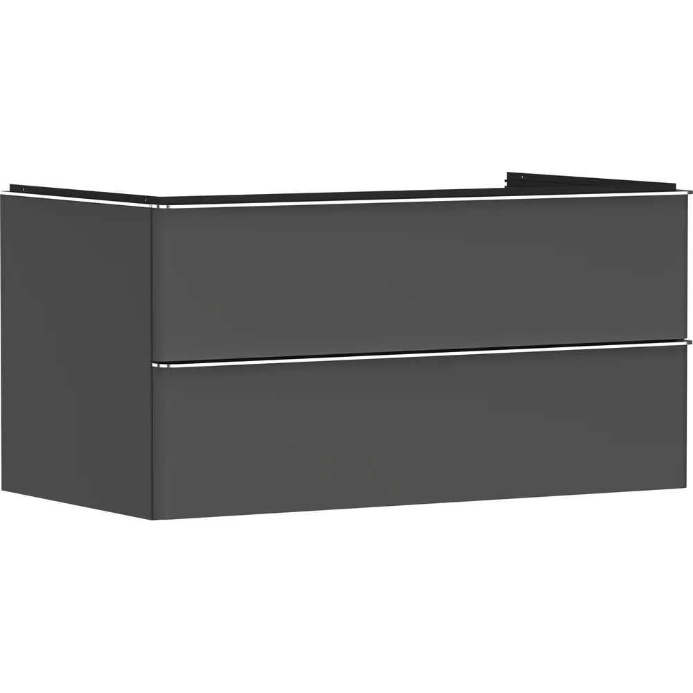 Hansgrohe Xelu Q 98 cm Elmas Mat Gri 2 Çekmeceli Orta Kesitli Konsol Altı Lavabo Dolabı - 54079000