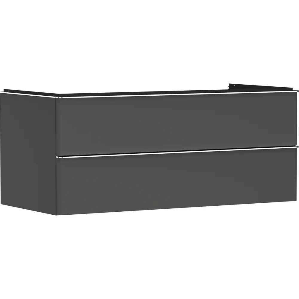 Hansgrohe Xelu Q 118 cm Elmas Mat Gri 2 Çekmeceli Orta Kesitli Konsol Altı Lavabo Dolabı - 54083000