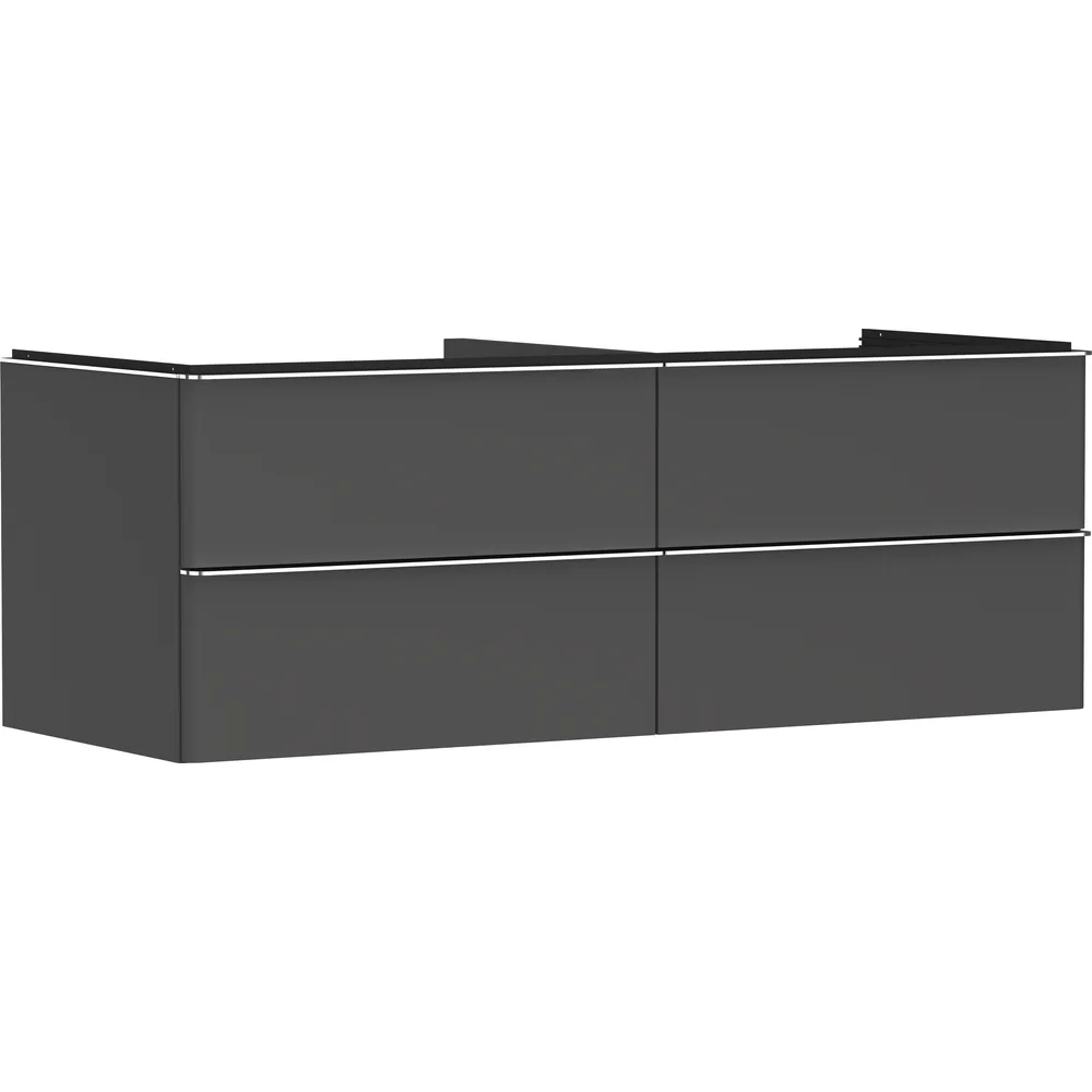 Hansgrohe Xelu Q 136 cm Elmas Mat Gri 4 Çekmeceli Çift Kesitli Konsol Altı Lavabo Dolabı - 54087000