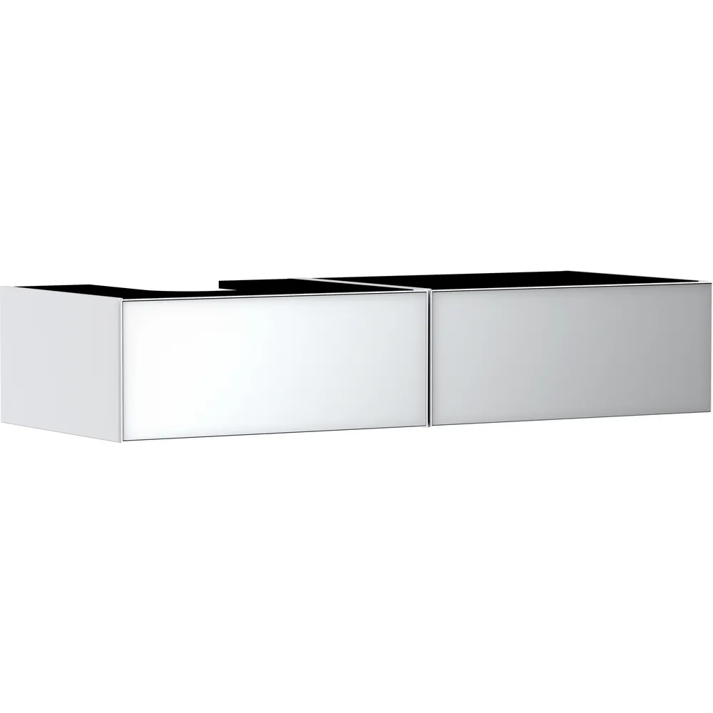Hansgrohe Xevolos E 137 cm Mat Beyaz Metalik Beyaz 2 Çekmeceli Sol Kesitli Konsol Altı Lavabo Dolabı - 54319320