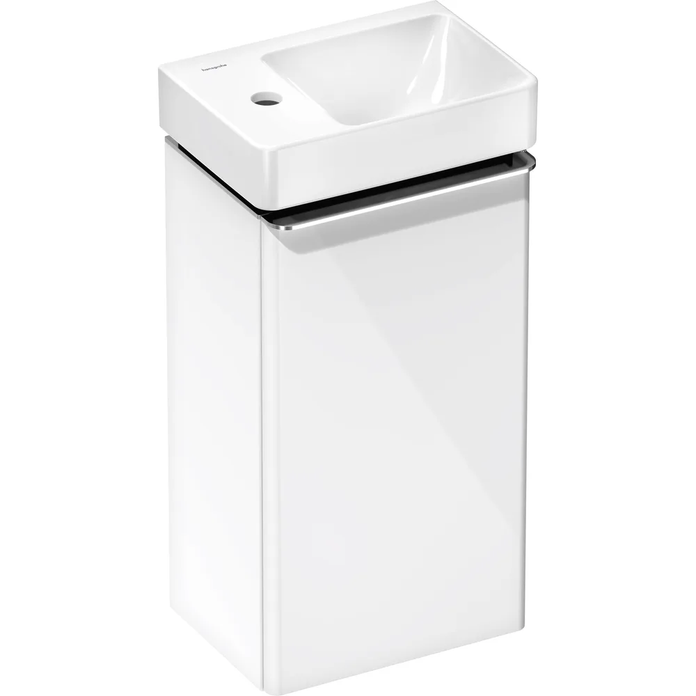 Hansgrohe Xelu Q 34 cm Parlak Beyaz Kapaklı Lavabolu Dolap Seti Sol - 54362000