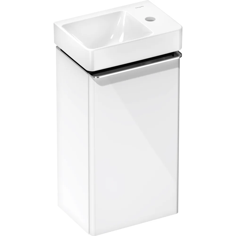 Hansgrohe Xelu Q 34 cm Parlak Beyaz Kapaklı Lavabolu Dolap Seti Sağ - 54365000
