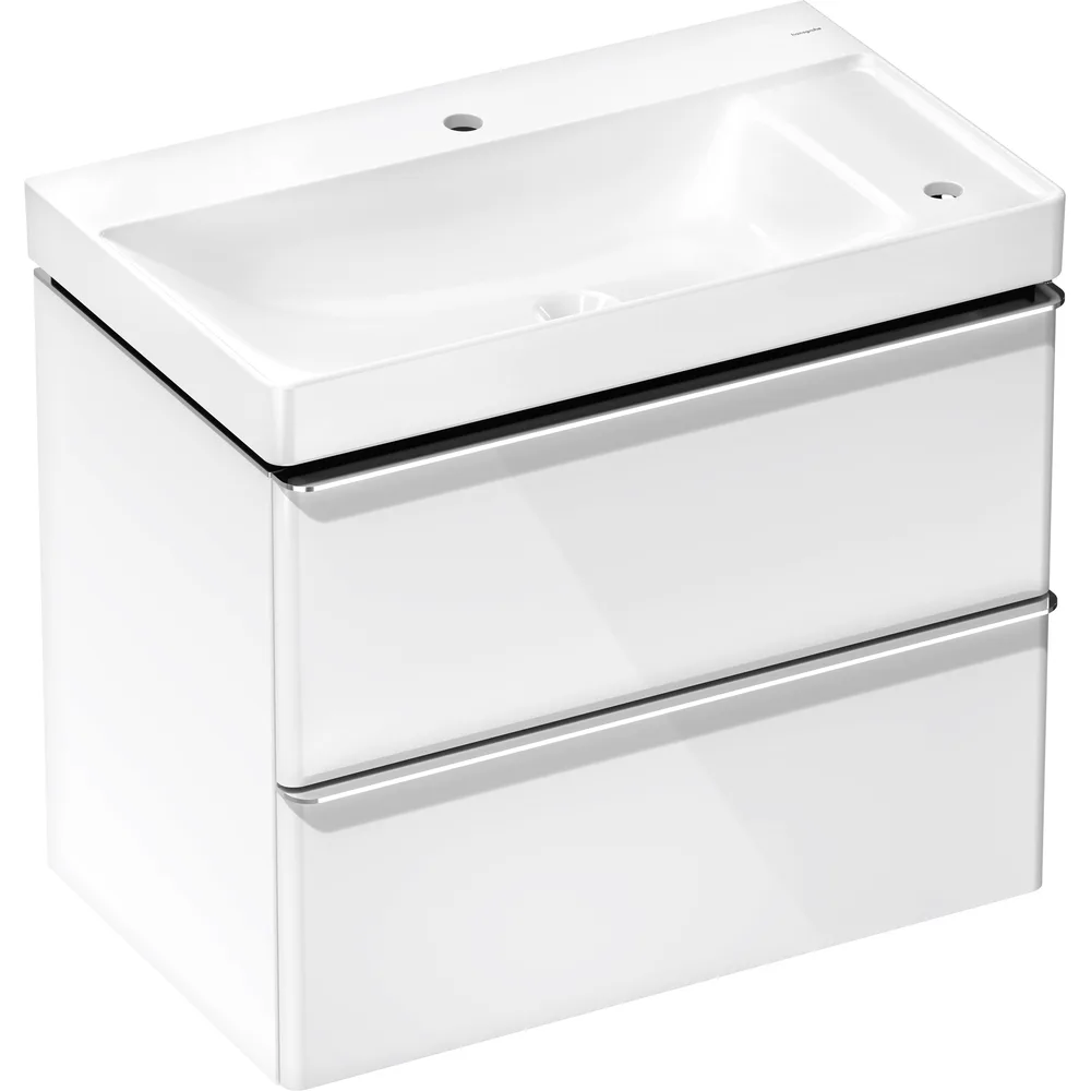 Hansgrohe Xelu Q 78 cm Parlak Beyaz 2 Çekmeceli Lavabolu Dolap Seti Sağ - 54380000