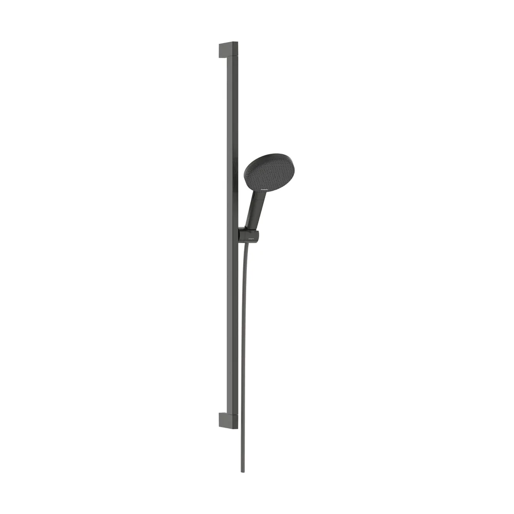 Hansgrohe Raindance Alive Select S 125 3 Fonksiyonlu EcoSmart Unica 90 cm Mat Siyah-Krom Sürgülü El Duş Seti - 24601340