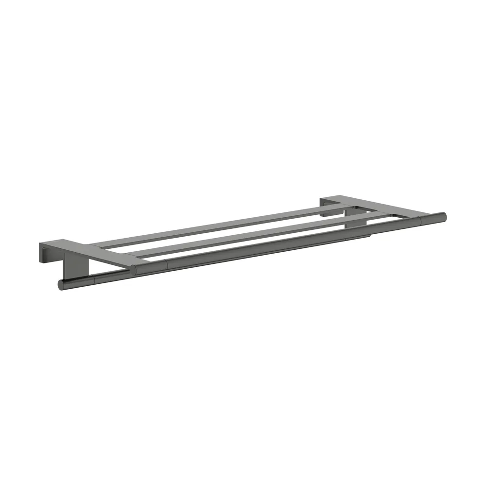 Hansgrohe AddStoris S Mat Siyah-Krom Raflı Havluluk - 41781340