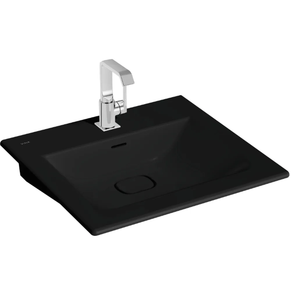 Vitra Metropole 60x53 Cm Mat Siyah Etajerli Lavabo