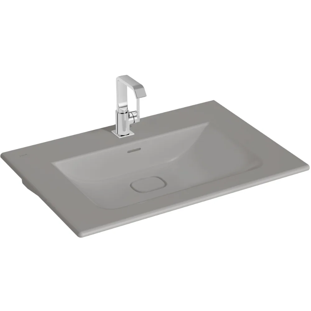 Vitra Metropole 80x53 Cm Mat Taş Gri Etajerli Lavabo