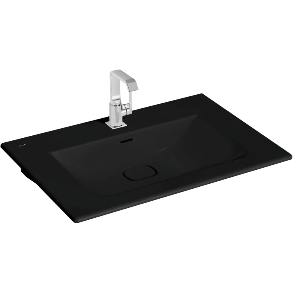 Vitra Metropole 80x53 Cm Mat Siyah Etajerli Lavabo