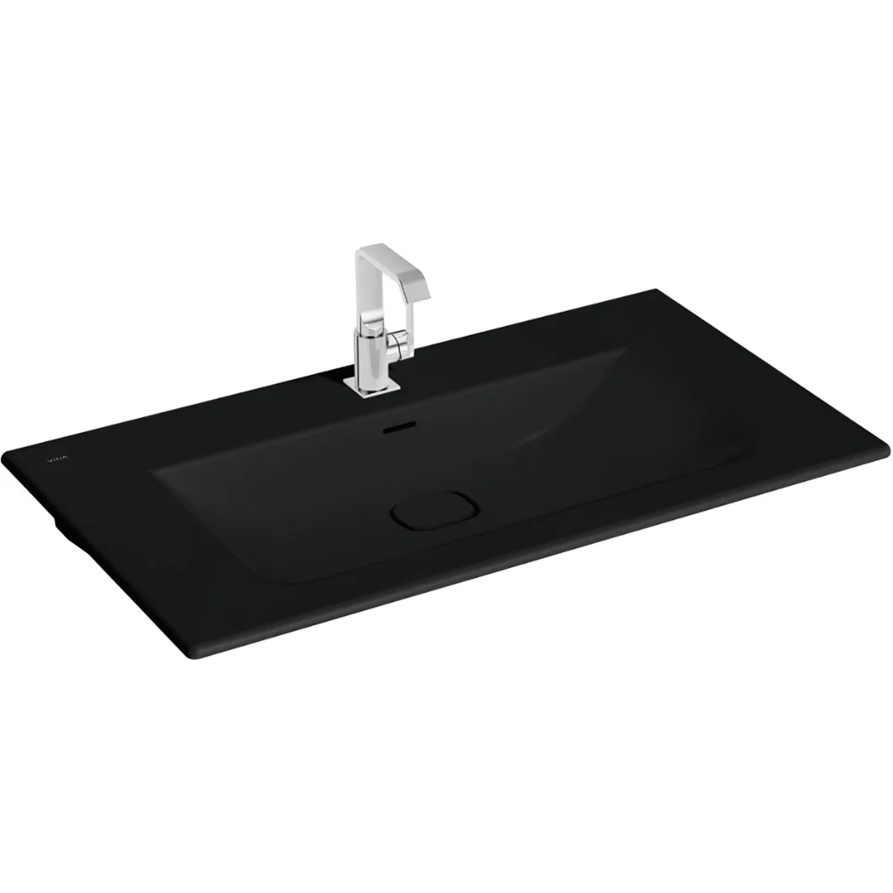 Vitra Metropole 100x53 Cm Mat Siyah Etajerli Lavabo